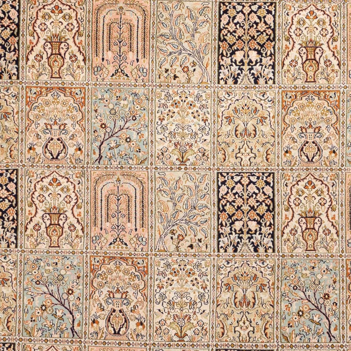 Jedwabny dywan - Kashmir Silk - 316 x 220 cm - ciemny beż