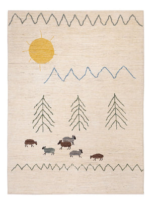 Dywan berberyjski - 232 x 170 cm - kremowy