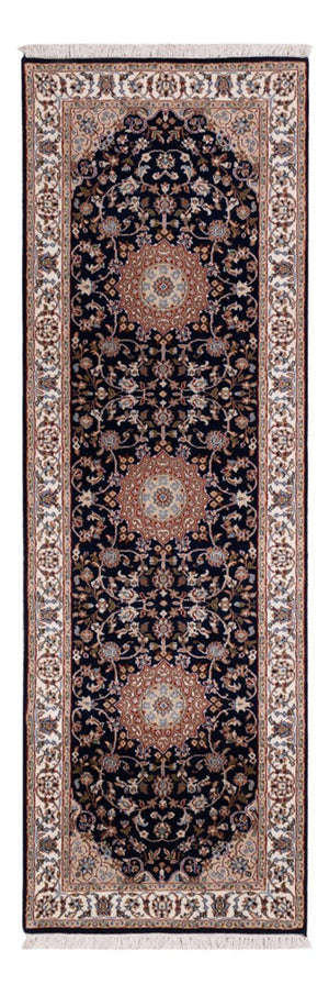 Biegacz Orientalny dywan - Nain - Indus - 253 x 81 cm - ciemnoniebieski