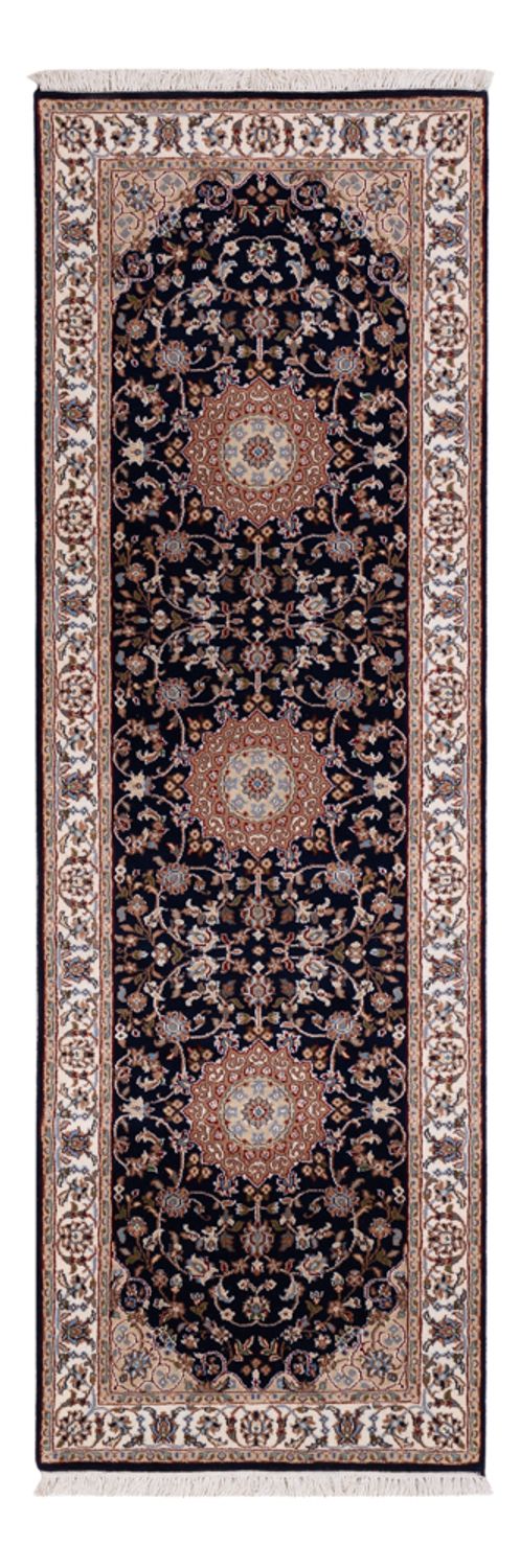 Biegacz Orientalny dywan - Nain - Indus - 253 x 81 cm - ciemnoniebieski
