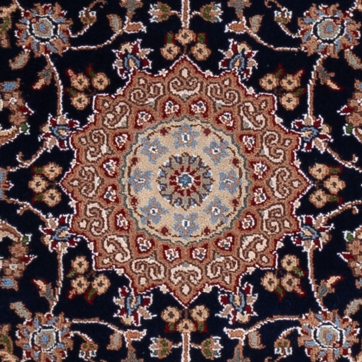 Biegacz Orientalny dywan - Nain - Indus - 253 x 81 cm - ciemnoniebieski