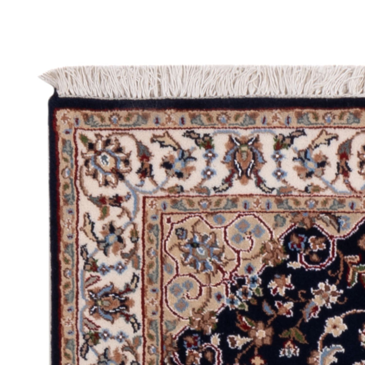 Biegacz Orientalny dywan - Nain - Indus - 253 x 81 cm - ciemnoniebieski