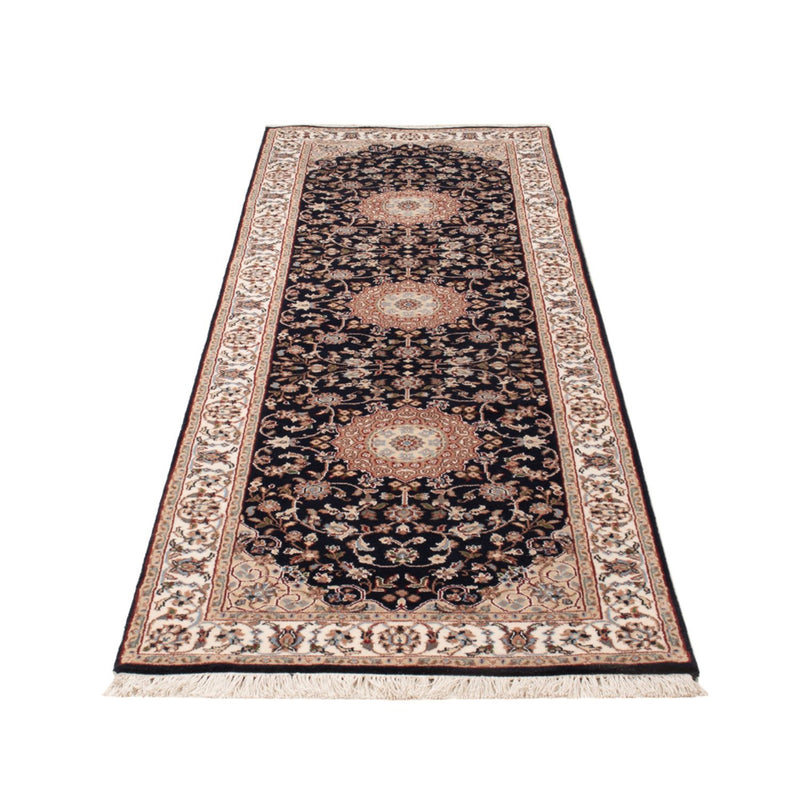 Biegacz Orientalny dywan - Nain - Indus - 253 x 81 cm - ciemnoniebieski