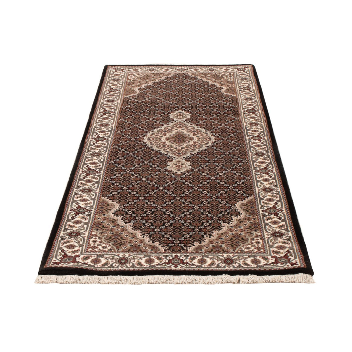Biegacz Dywan orientalny - Tabriz - 204 x 80 cm - ciemny beż
