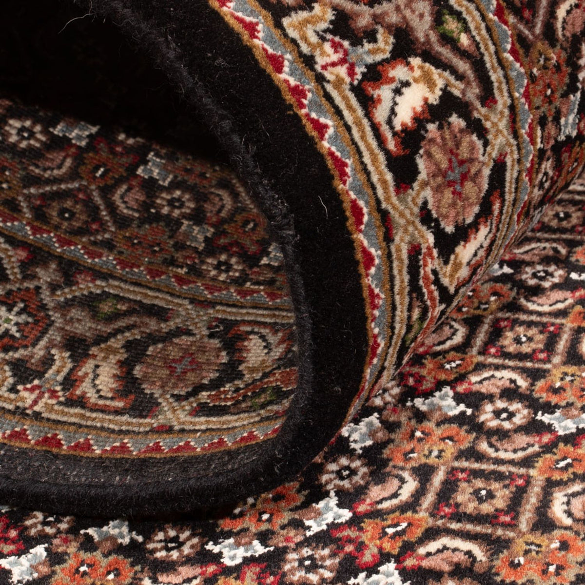 Biegacz Dywan orientalny - Tabriz - 202 x 85 cm - ciemny beż