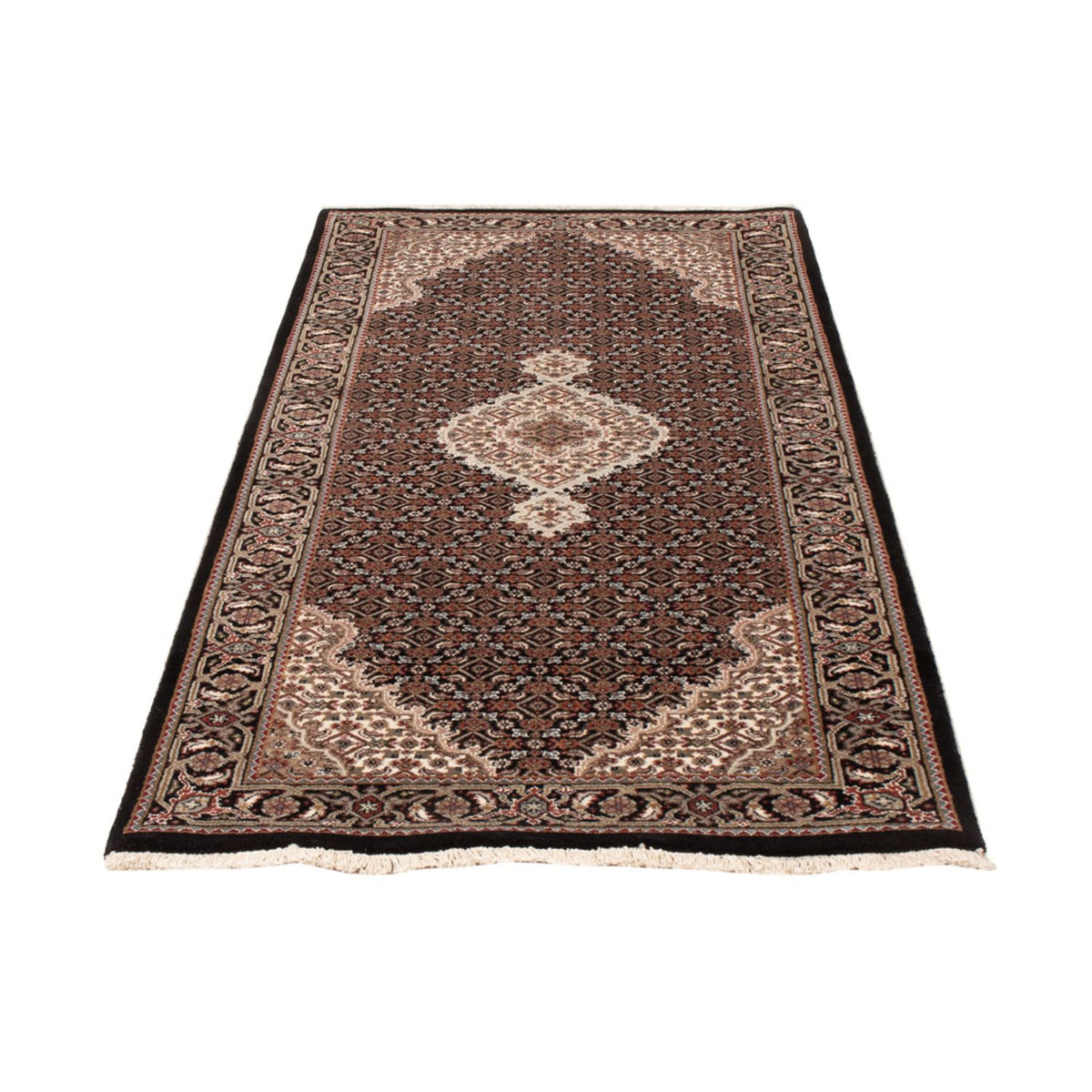 Biegacz Dywan orientalny - Tabriz - 202 x 85 cm - ciemny beż