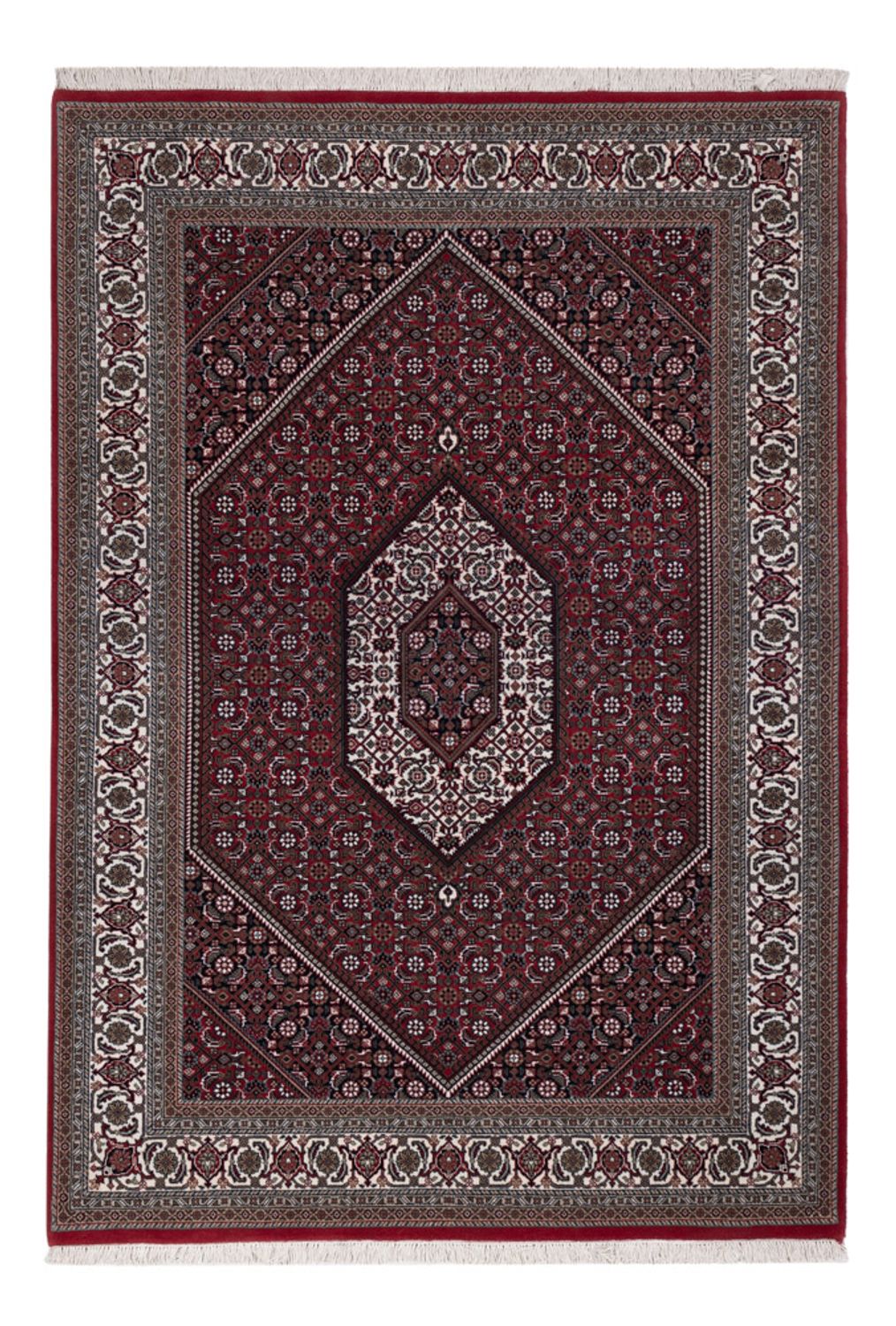 Orientalny dywan - Bijar - Indus - 201 x 142 cm - ciemnobrązowy