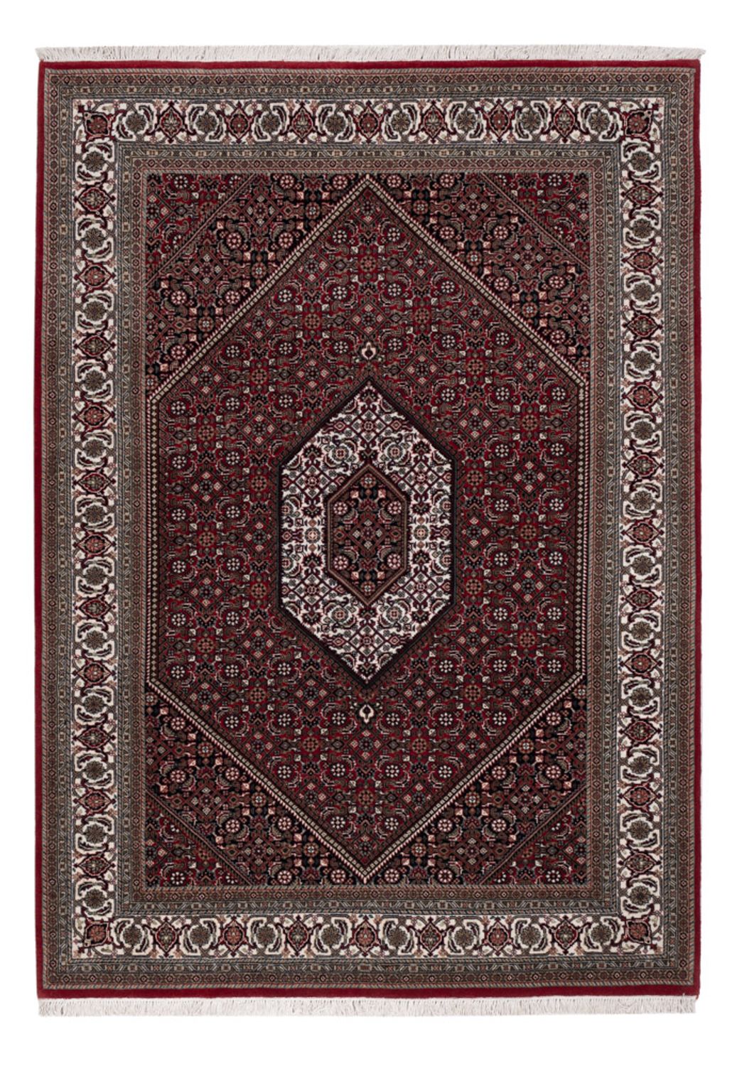 Orientalny dywan - Bijar - Indus - 202 x 138 cm - ciemnobrązowy