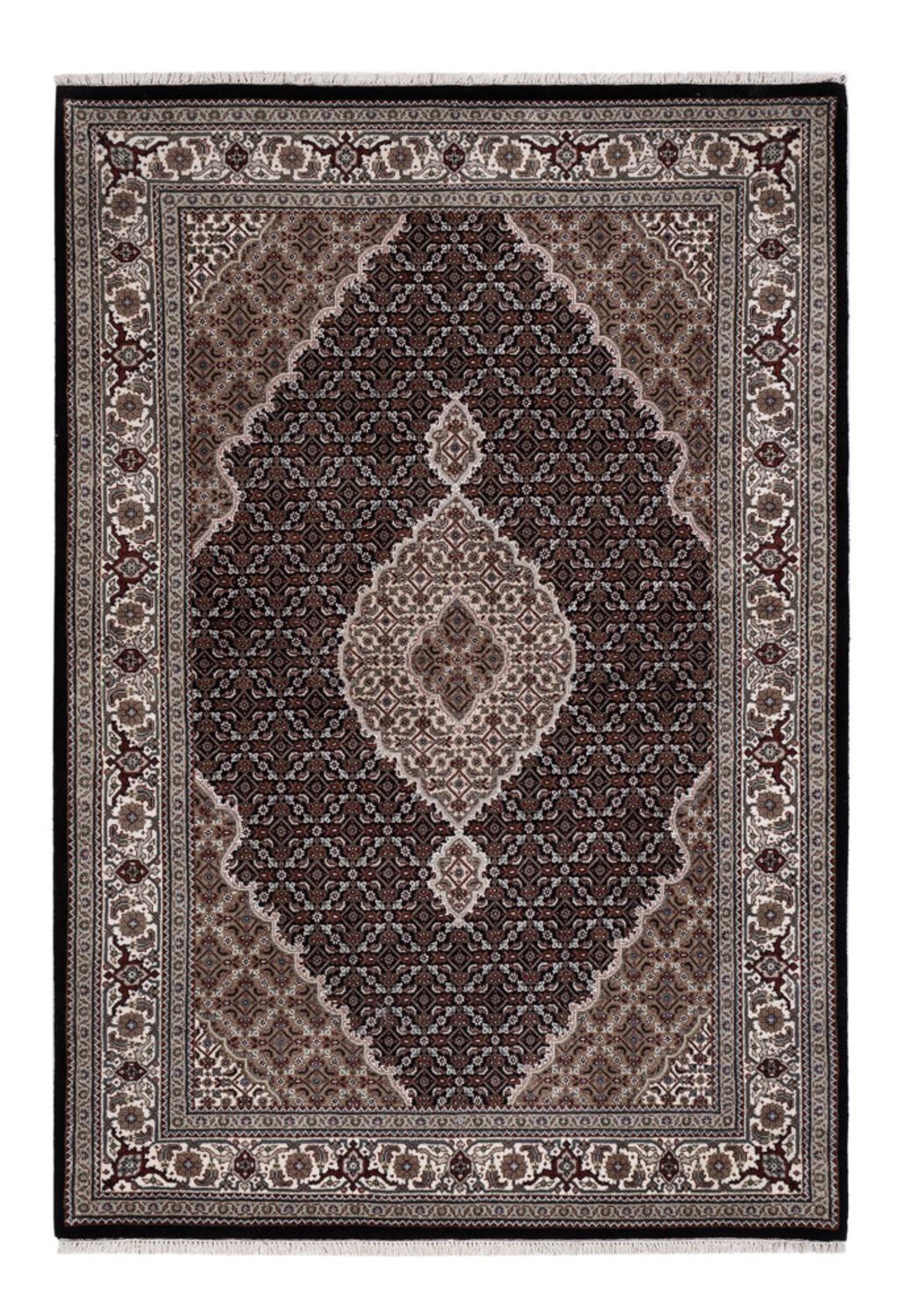 Dywan orientalny - Tabriz - 204 x 141 cm - ciemnoszary