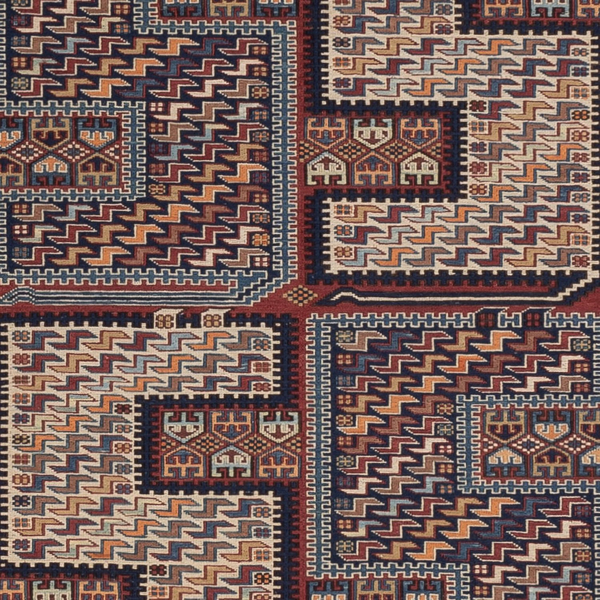 Dywan Kelim - Orientalny - Soumak - 215 x 155 cm - ciemny beż