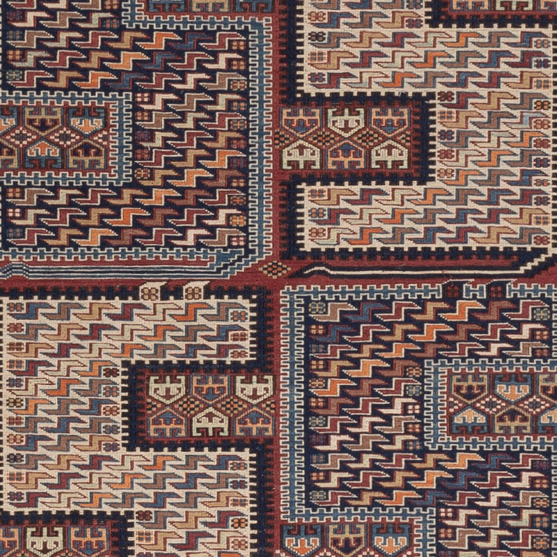 Dywan Kelim - Orientalny - Soumak - 216 x 152 cm - ciemny beż