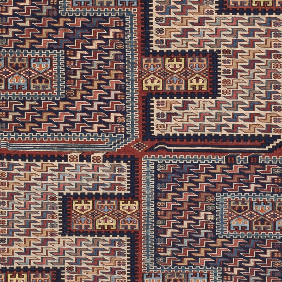 Dywan Kelim - Orientalny - Soumak - 205 x 166 cm - ciemny beż