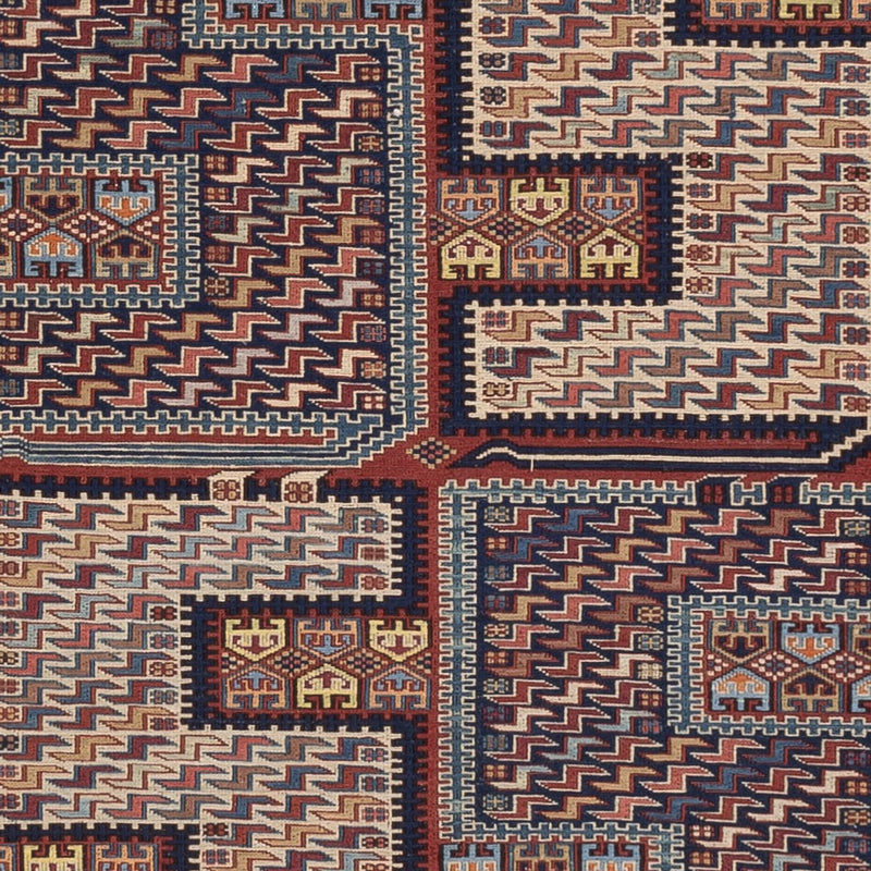 Dywan Kelim - Orientalny - Soumak - 205 x 166 cm - ciemny beż