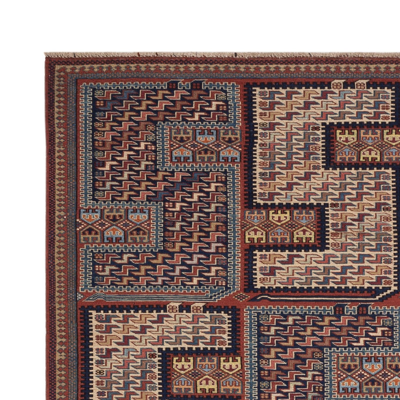 Dywan Kelim - Orientalny - Soumak - 205 x 166 cm - ciemny beż