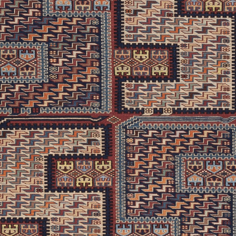 Dywan Kelim - Orientalny - Soumak - 209 x 166 cm - ciemny beż