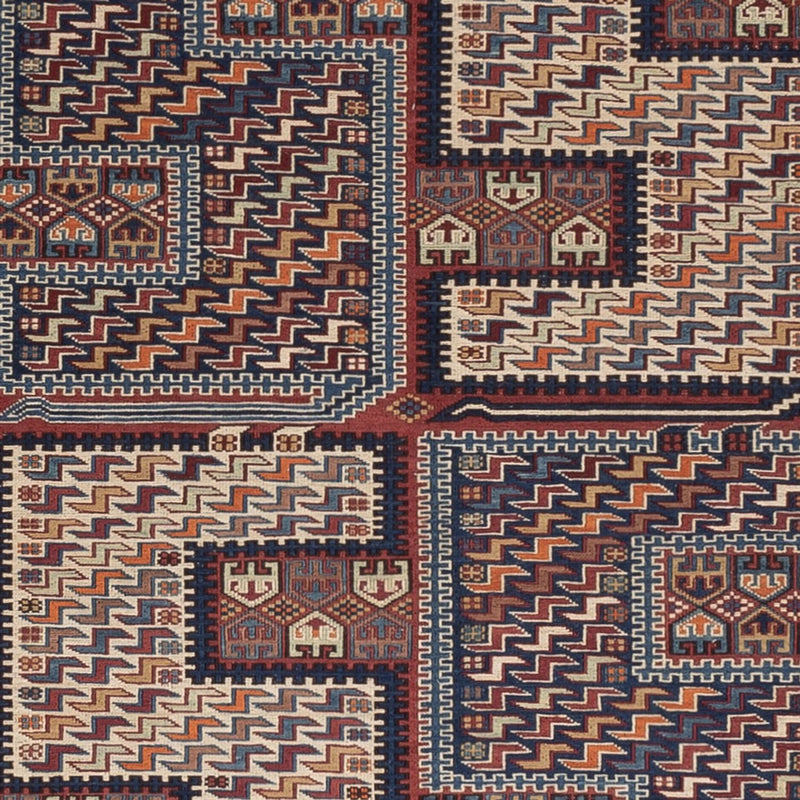 Dywan Kelim - Orientalny - Soumak - 215 x 159 cm - ciemny beż