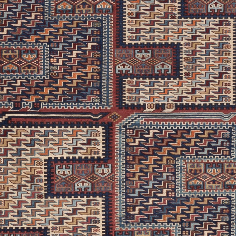 Dywan Kelim - Orientalny - Soumak - 214 x 155 cm - ciemny beż