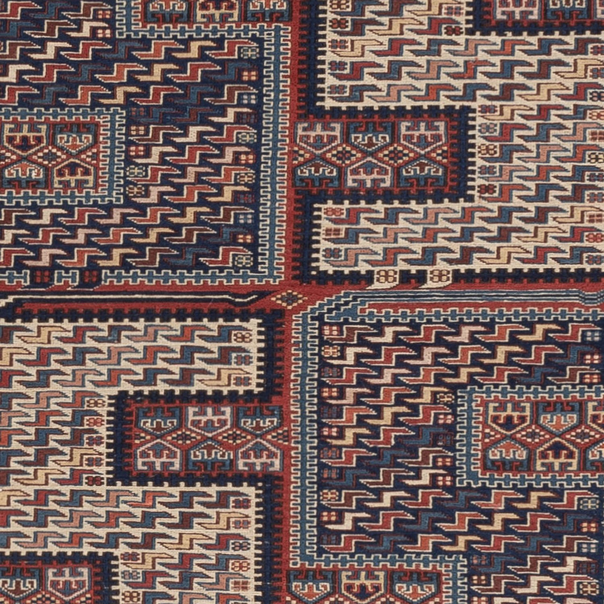 Dywan Kelim - Orientalny - Soumak - 208 x 165 cm - ciemny beż