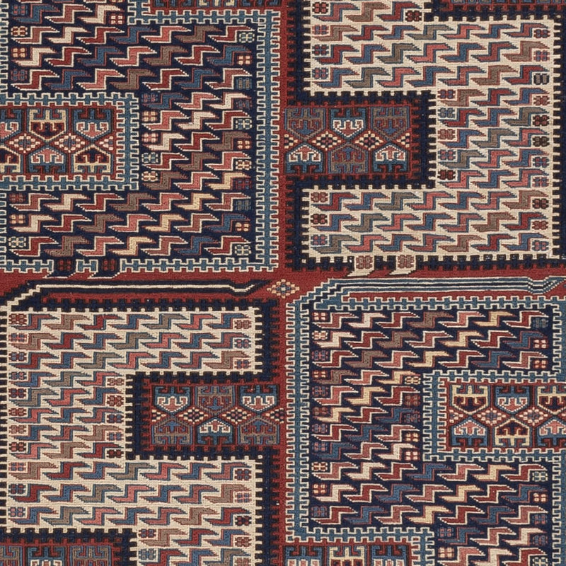 Dywan Kelim - Orientalny - Soumak - 223 x 156 cm - ciemny beż