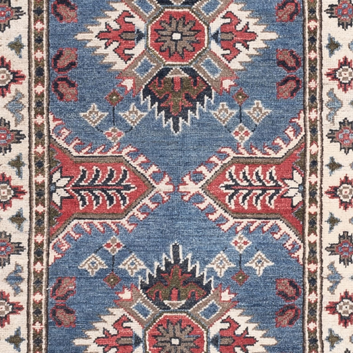 Biegacz Dywan Ziegler - Kazak - 288 x 82 cm - niebieski