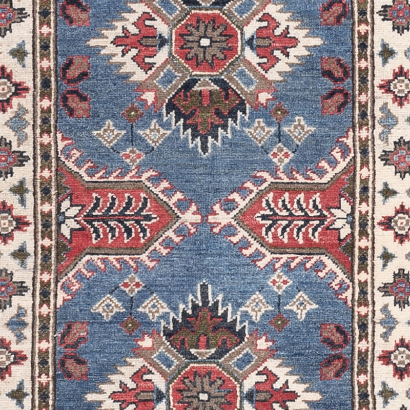 Biegacz Dywan Ziegler - Kazak - 288 x 82 cm - niebieski