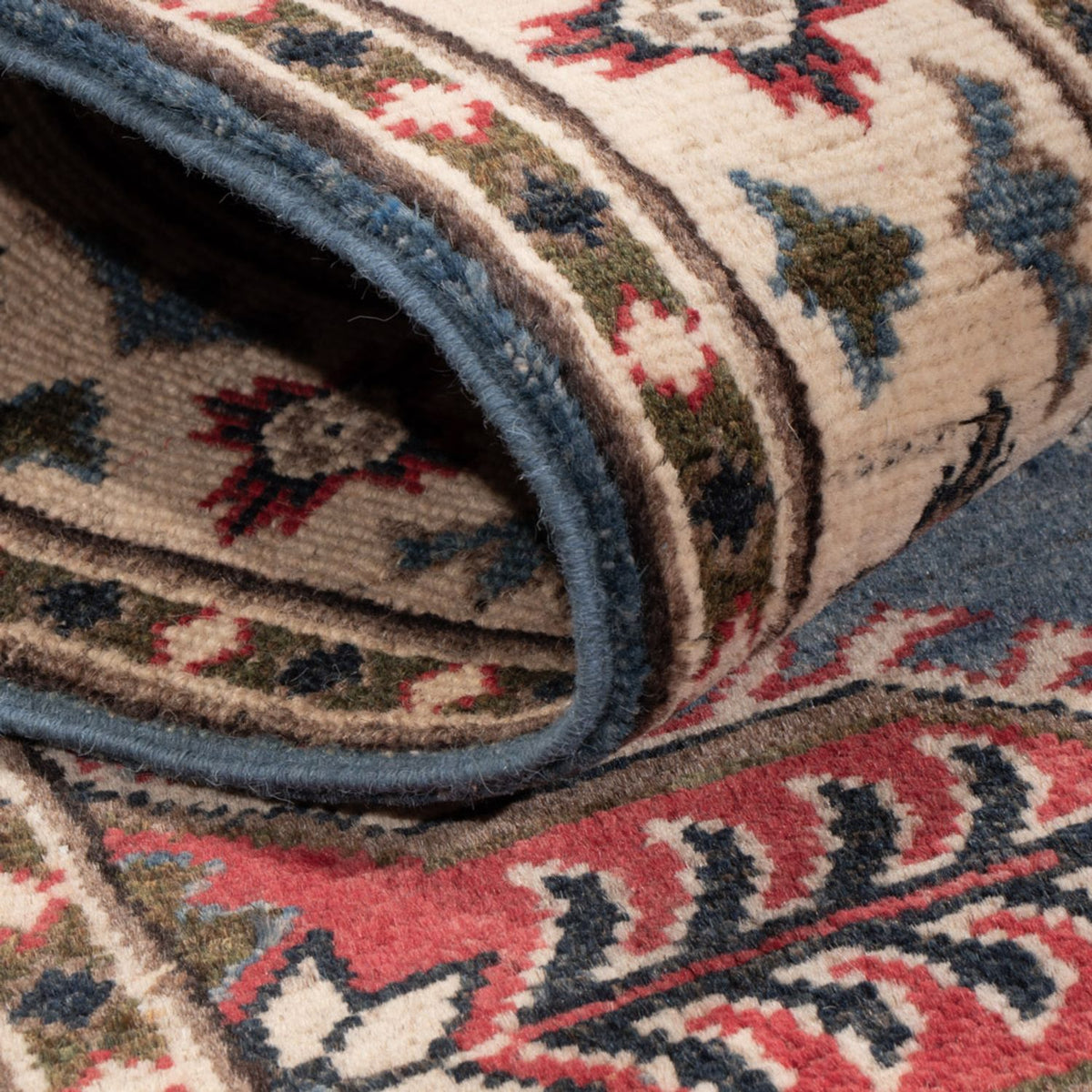 Biegacz Dywan Ziegler - Kazak - 288 x 82 cm - niebieski