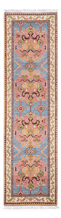 Biegacz Dywan Ziegler - Kazak - 296 x 79 cm - niebieski