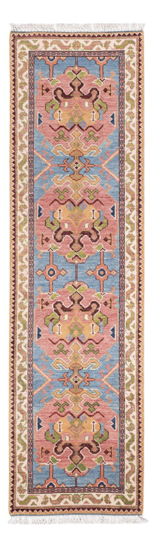 Biegacz Dywan Ziegler - Kazak - 296 x 79 cm - niebieski