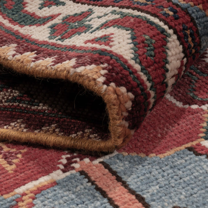 Biegacz Dywan Ziegler - Kazak - 287 x 77 cm - niebieski