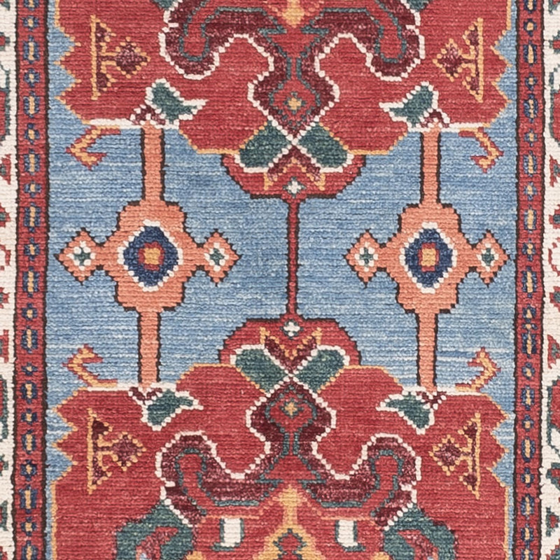Biegacz Dywan Ziegler - Kazak - 287 x 75 cm - niebieski