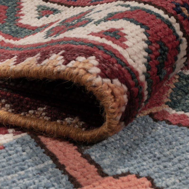 Biegacz Dywan Ziegler - Kazak - 287 x 75 cm - niebieski