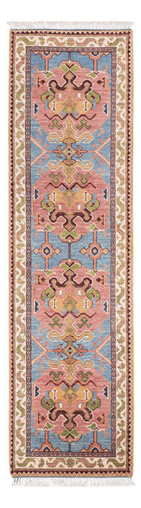 Biegacz Dywan Ziegler - Kazak - 296 x 78 cm - niebieski