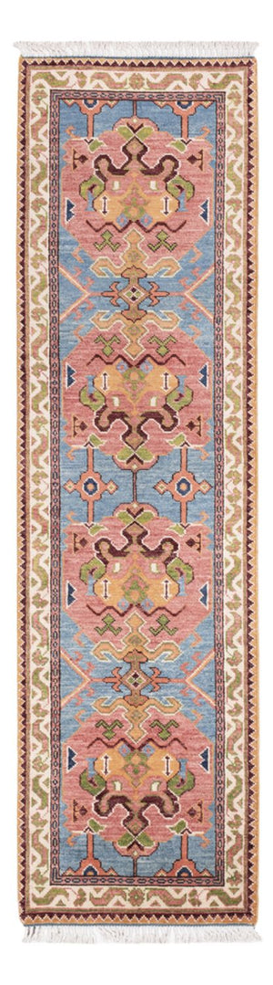 Biegacz Dywan Ziegler - Kazak - 296 x 78 cm - niebieski