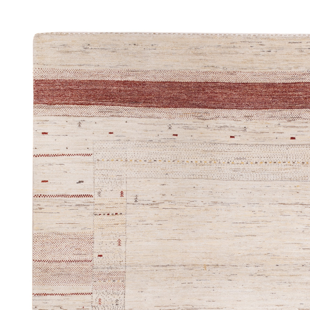 Dywan Gabbeh - Loribaft Indus kwadratowy  - 246 x 249 cm - jasny beż