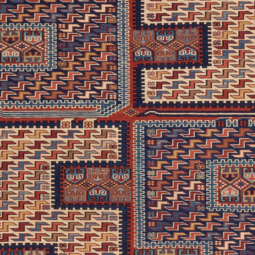 Dywan Kelim - Orientalny - Soumak - 212 x 170 cm - wielokolorowy