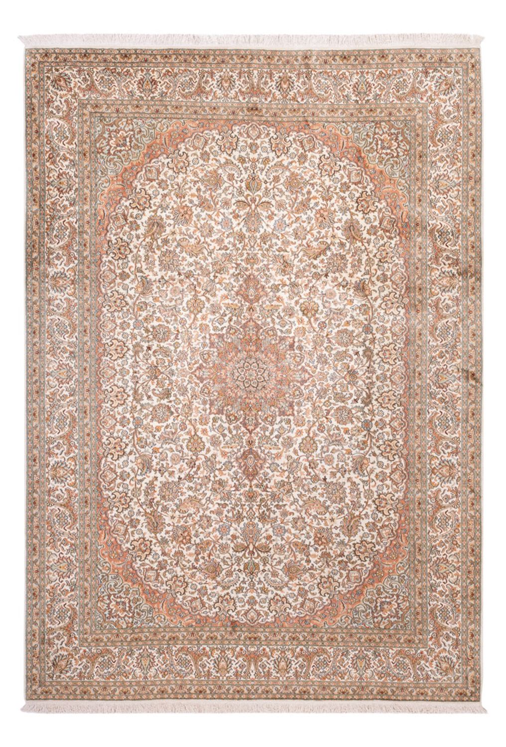 Jedwabny dywan - Kashmir Silk - 314 x 219 cm - beżowy