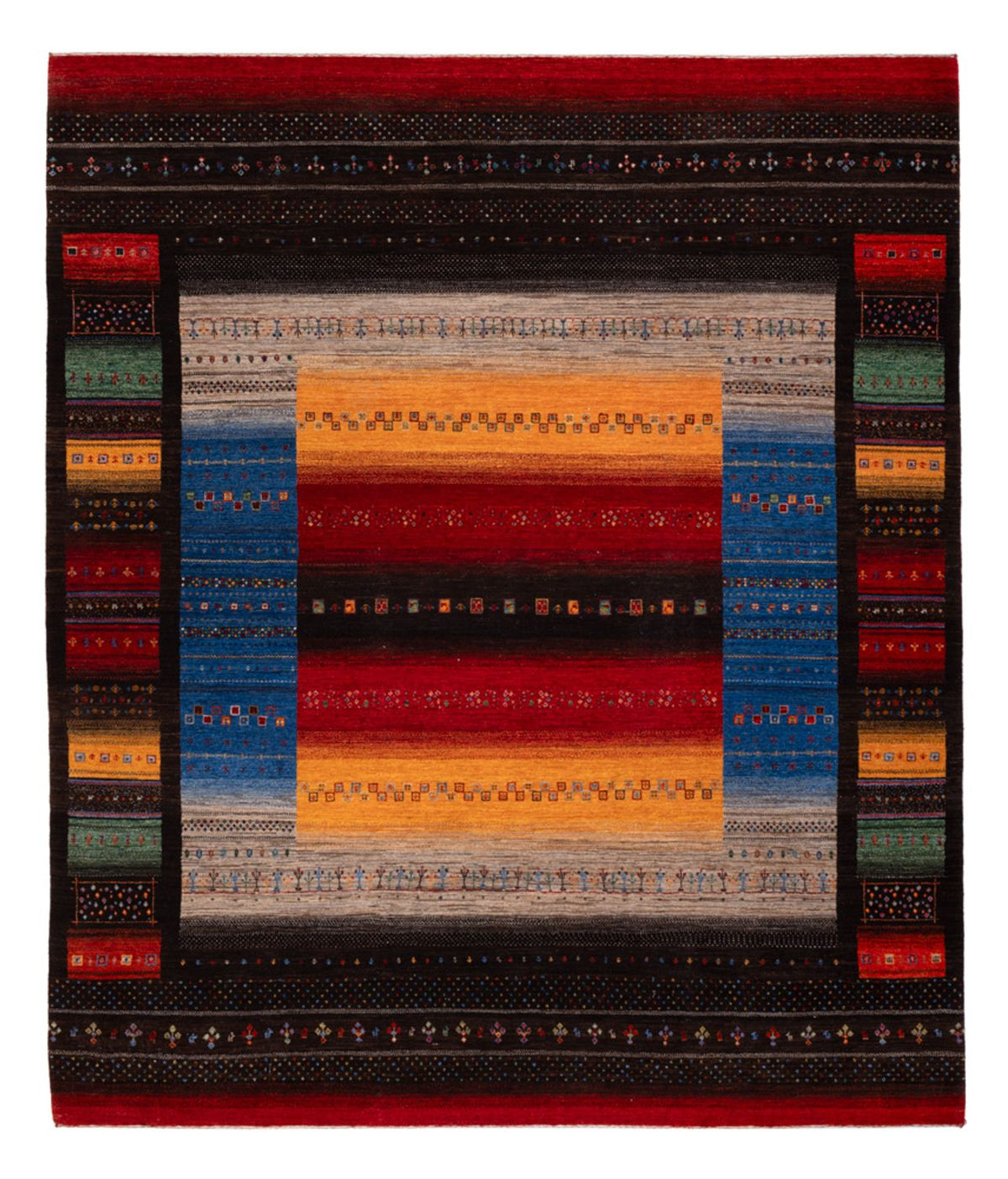 Dywan Gabbeh - Loribaft Indus - 304 x 257 cm - wielokolorowy