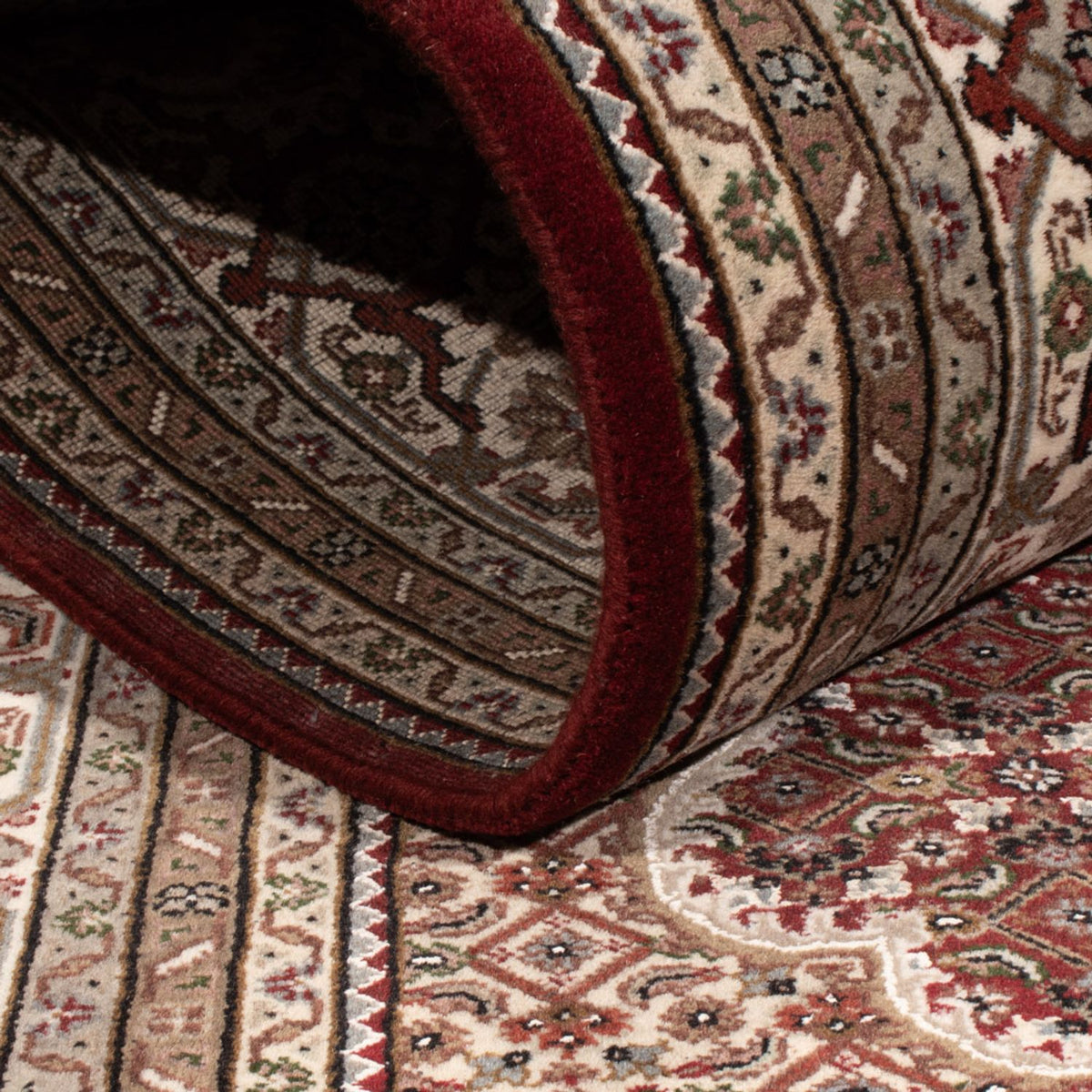 Dywan orientalny - Tabriz - 256 x 205 cm - ciemny beż