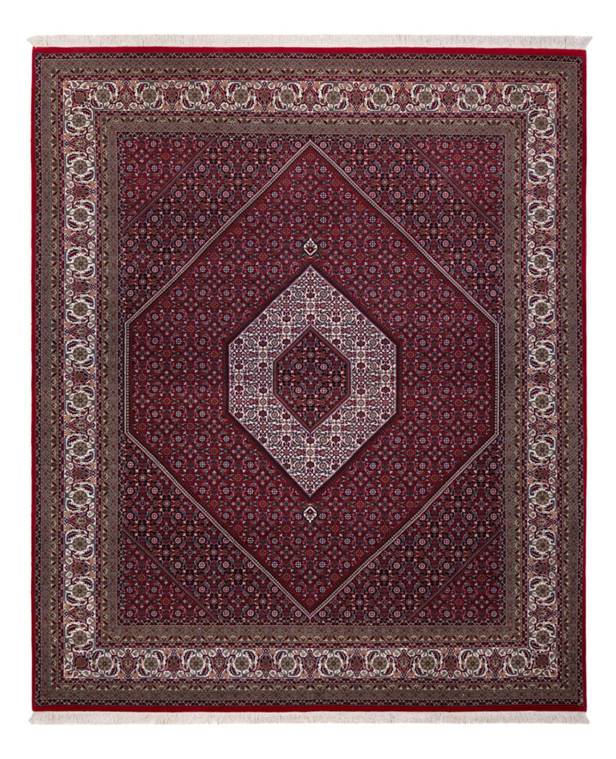 Orientalny dywan - Bijar - Indus - 305 x 251 cm - ciemna czerwień