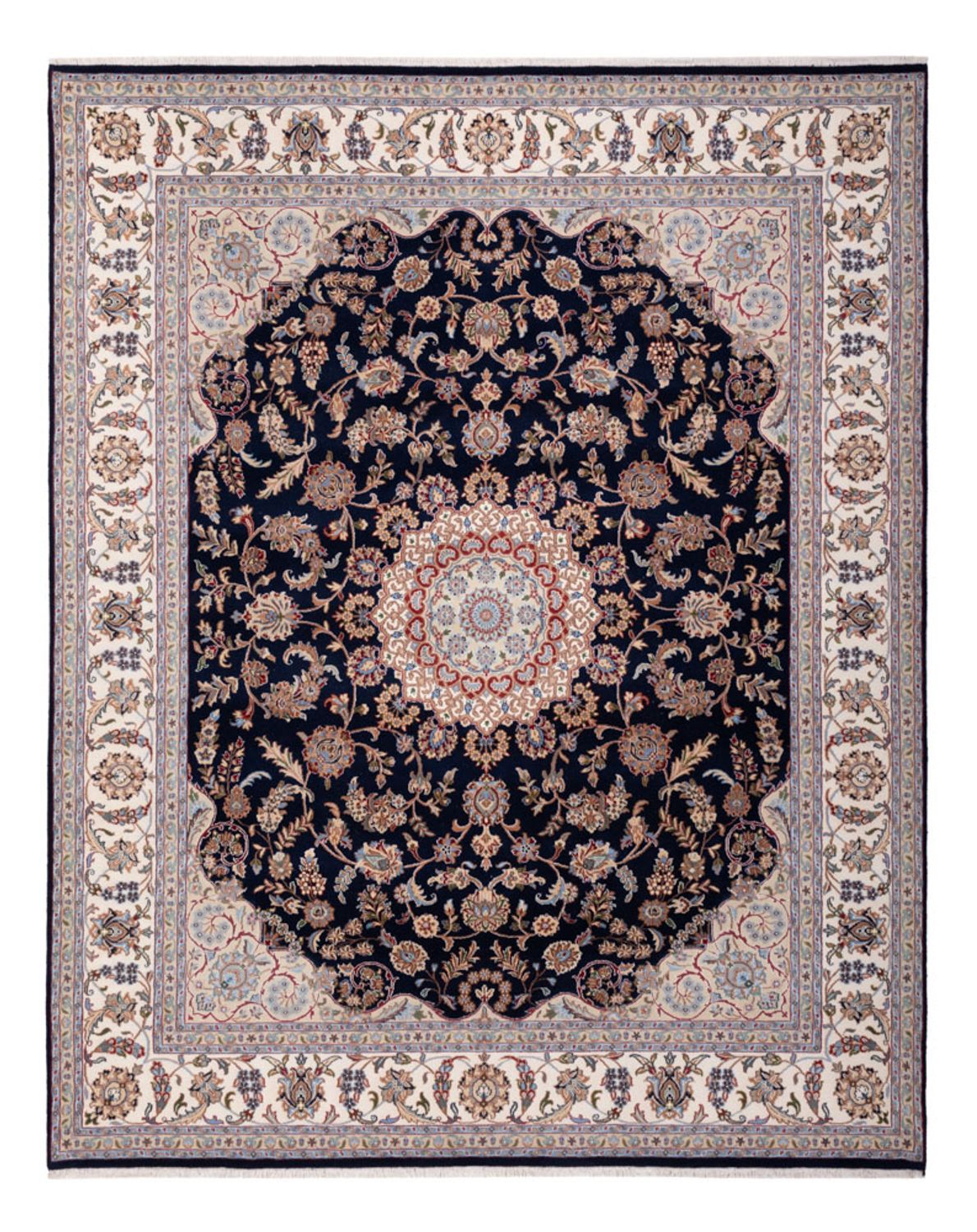 Orientalny dywan - Nain - Indus - 309 x 251 cm - ciemnoniebieski
