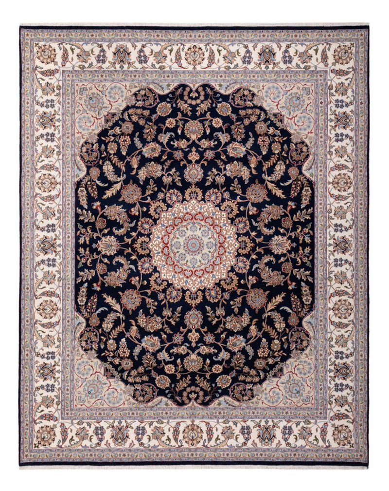 Orientalny dywan - Nain - Indus - 309 x 251 cm - ciemnoniebieski
