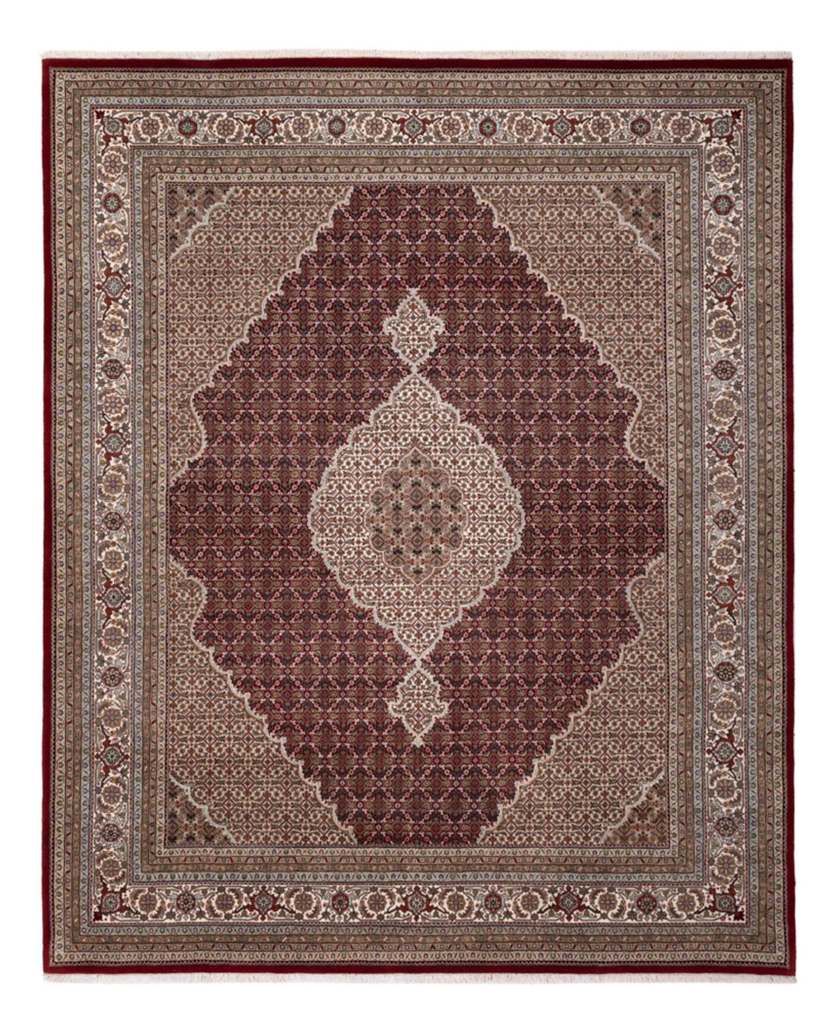 Dywan orientalny - Tabriz - 303 x 253 cm - ciemny beż