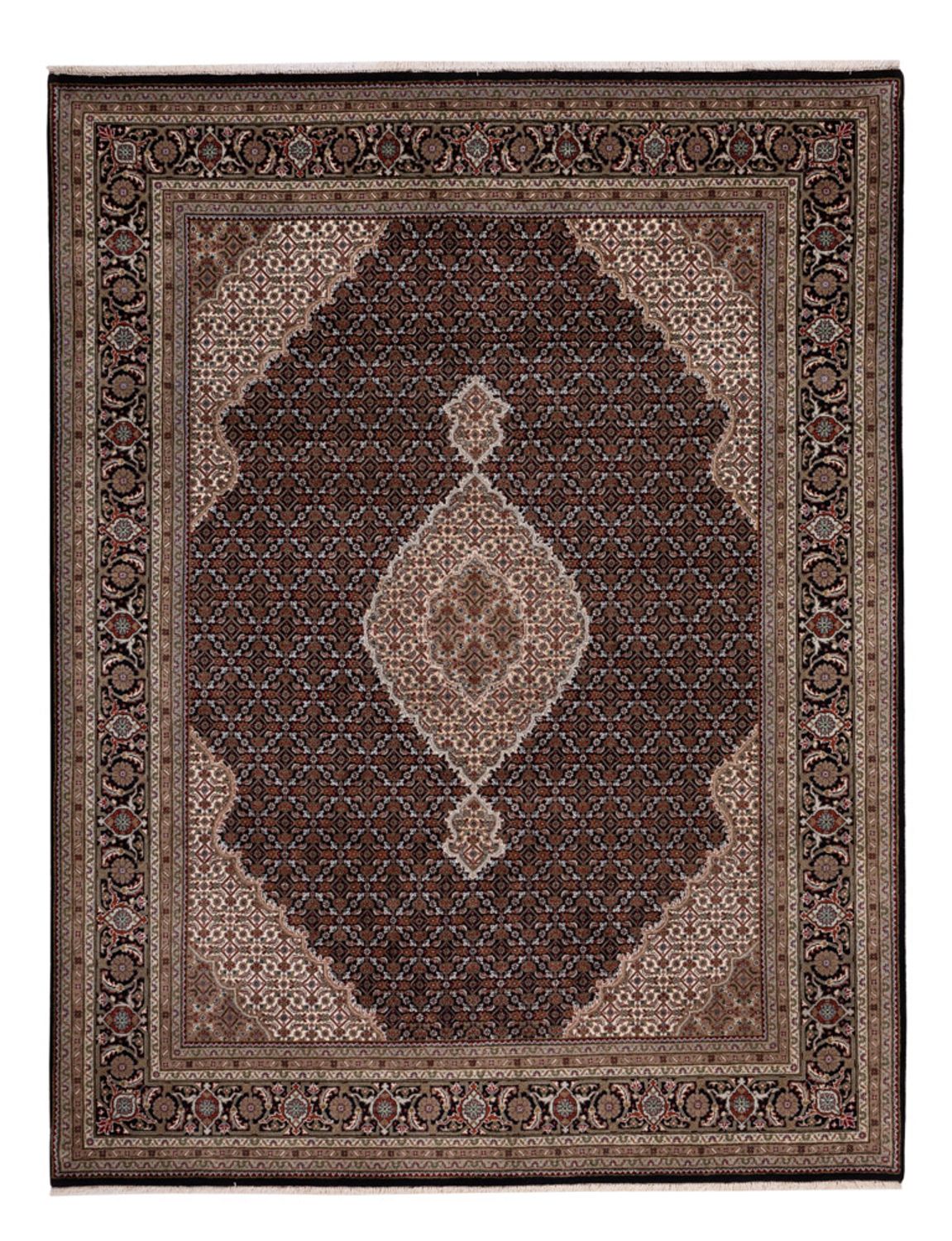 Dywan orientalny - Tabriz - 259 x 203 cm - ciemny beż