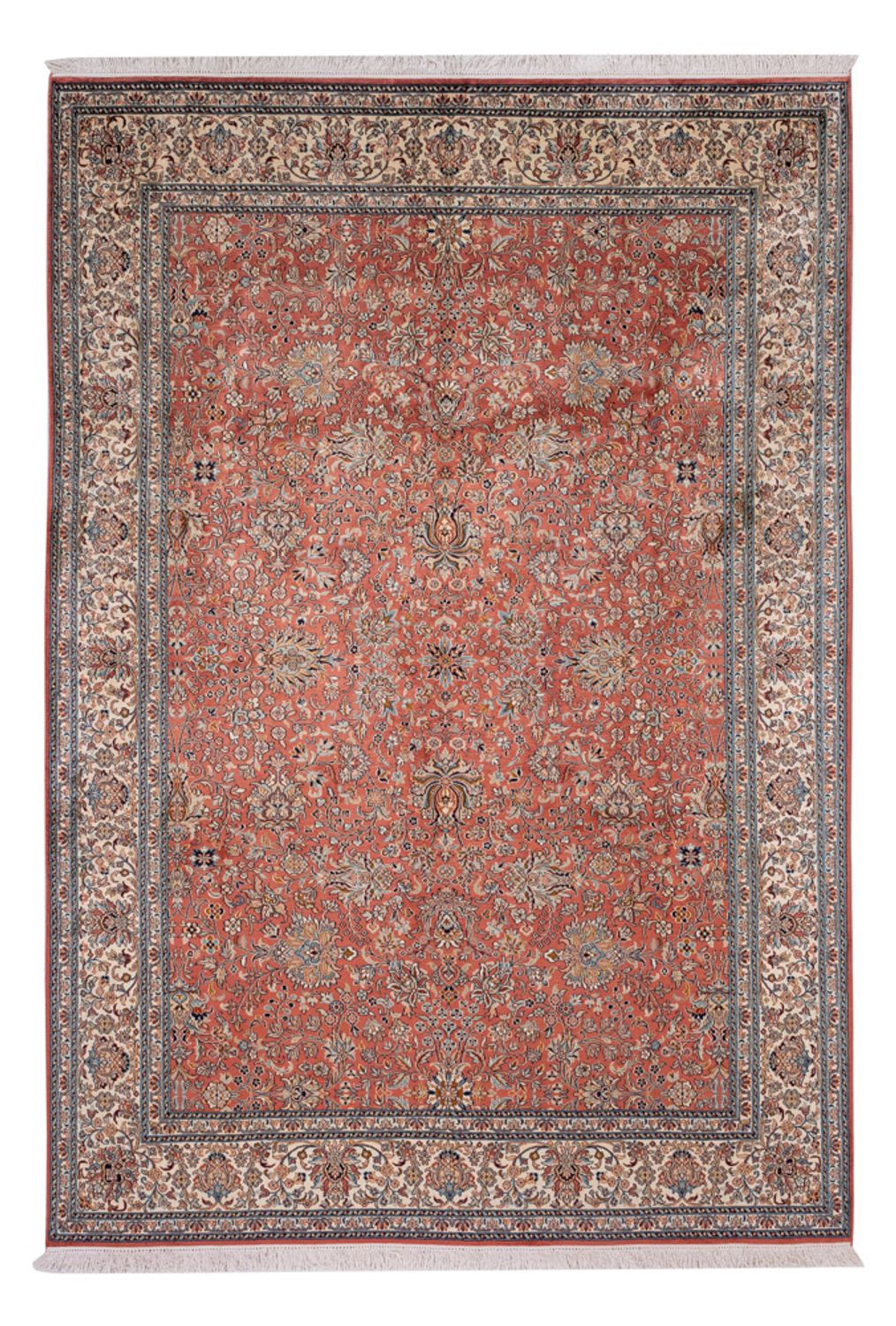 Jedwabny dywan - Kashmir Silk - 268 x 184 cm - jasna czerwień