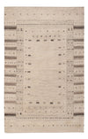Indo Loribaft Dywan 105x152cm - Dywan wełniany - Prostokątny / Kremowy / 105 x 152 cm Prostokątny