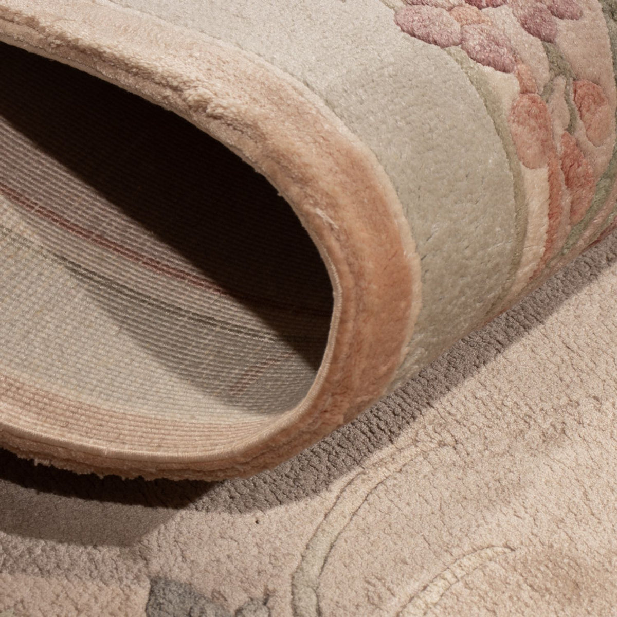 Dywan z jedwabiu - jedwab chiński - 135 x 70 cm - beżowy