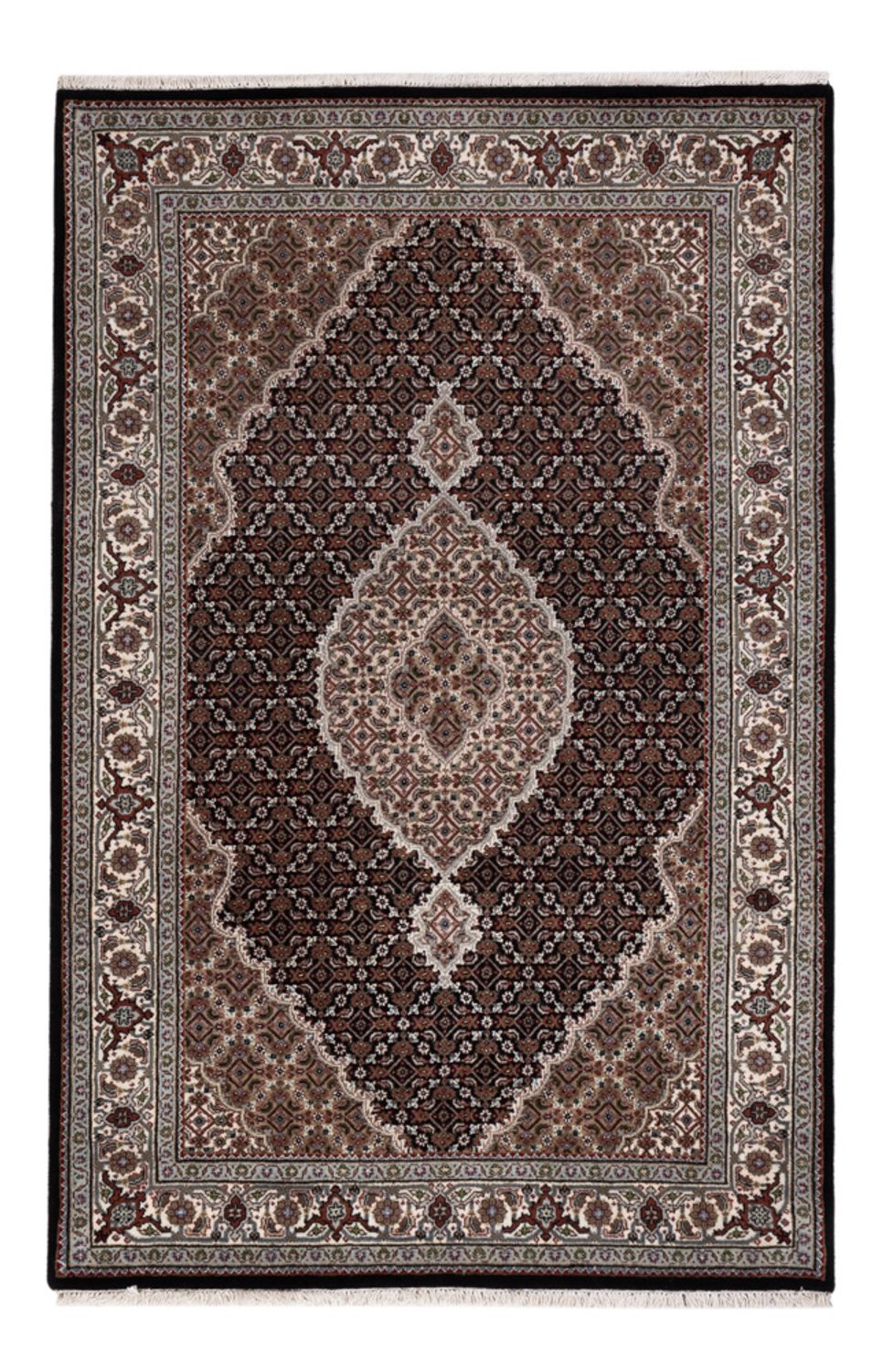 Dywan orientalny - Tabriz - 188 x 123 cm - ciemny beż