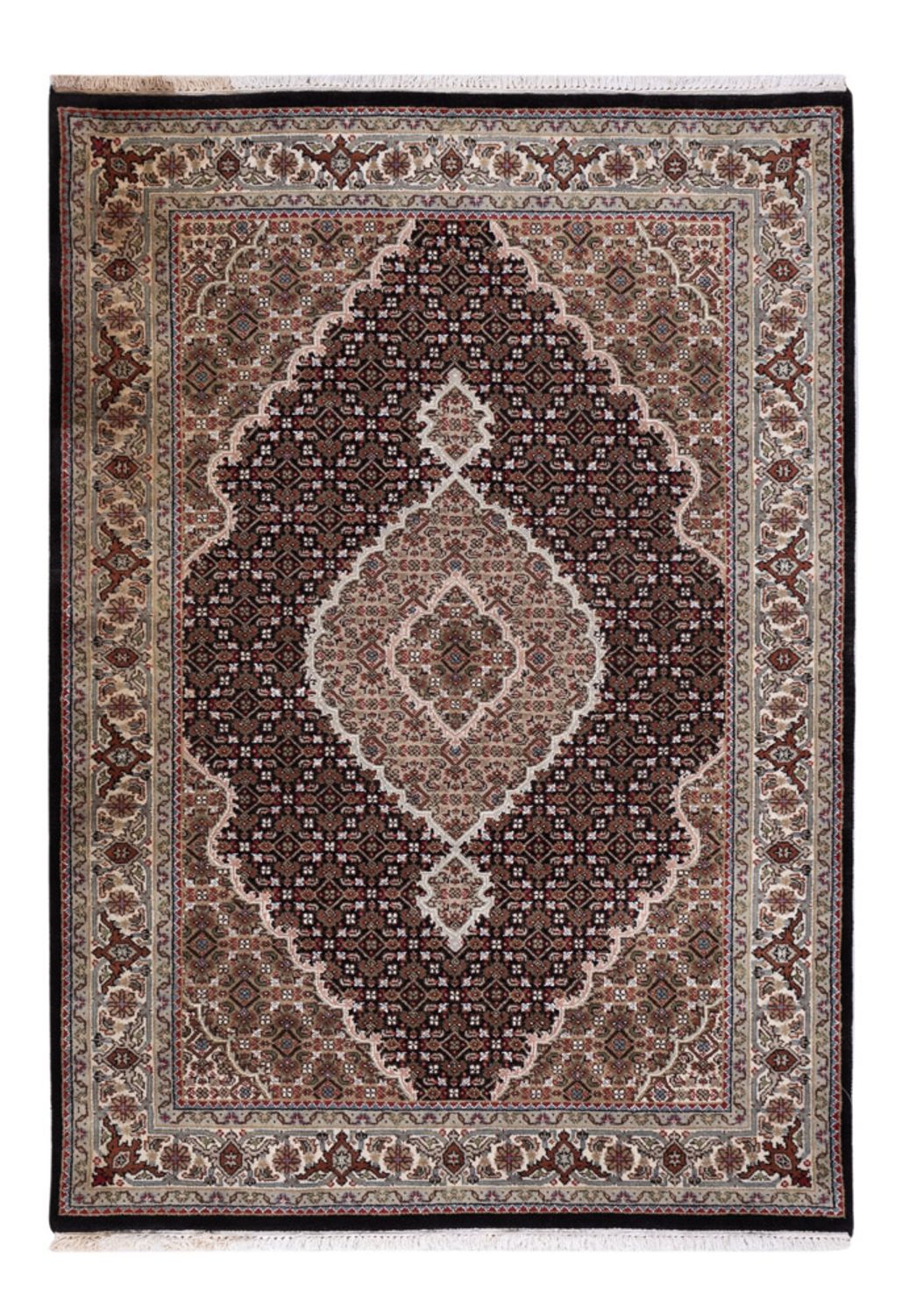 Dywan orientalny - Tabriz - 184 x 127 cm - ciemny beż