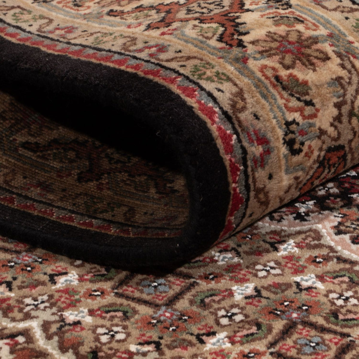 Dywan orientalny - Tabriz - 184 x 127 cm - ciemny beż