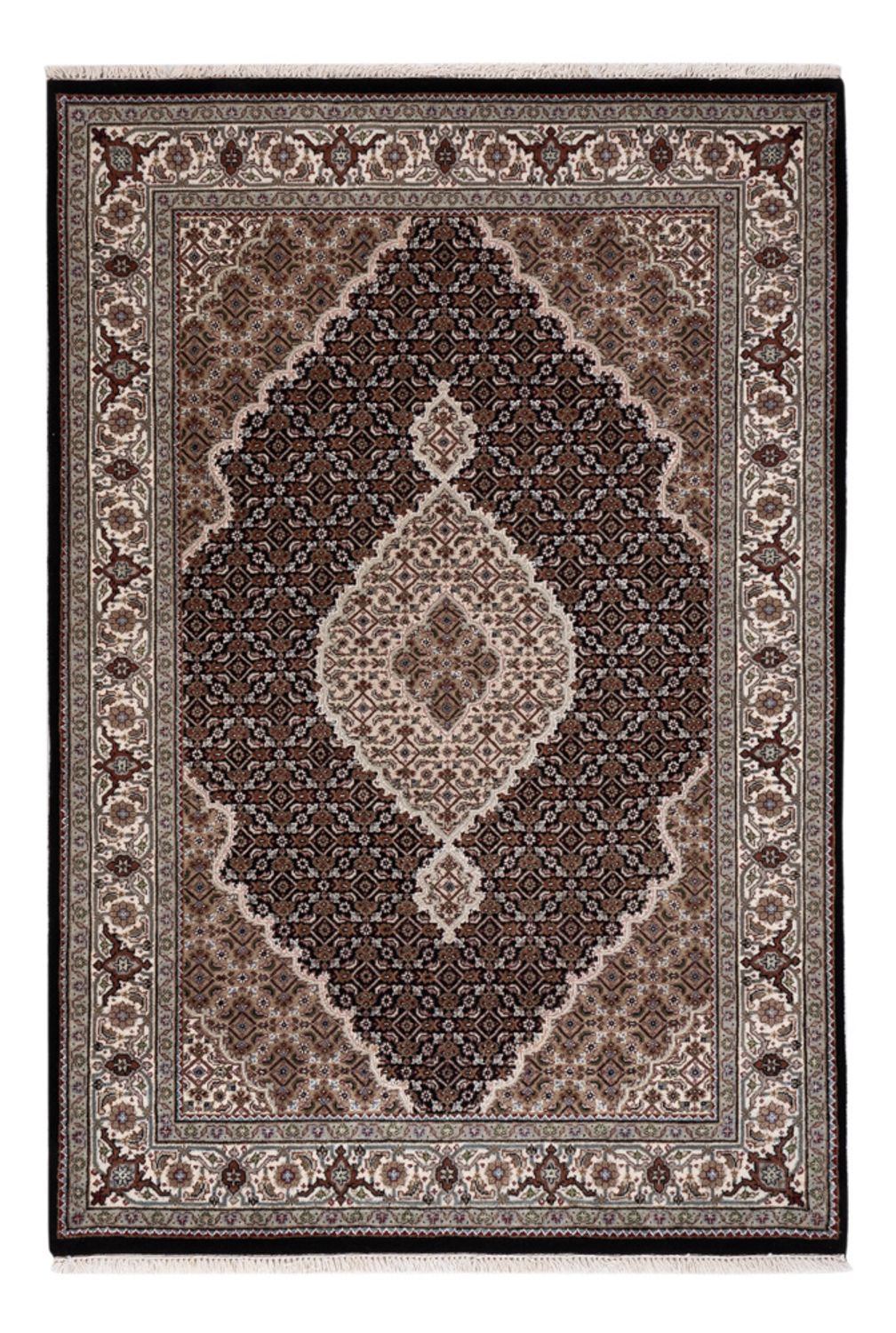 Dywan orientalny - Tabriz - 184 x 124 cm - ciemny beż